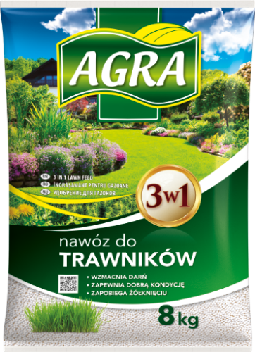 AGRA nawóz do trawników 3w1 8 kg