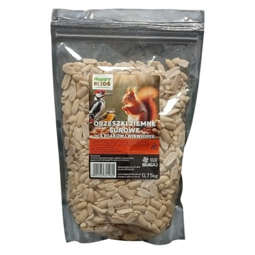 Orzeszki ziemne połówki surowe dla ptaków 750g