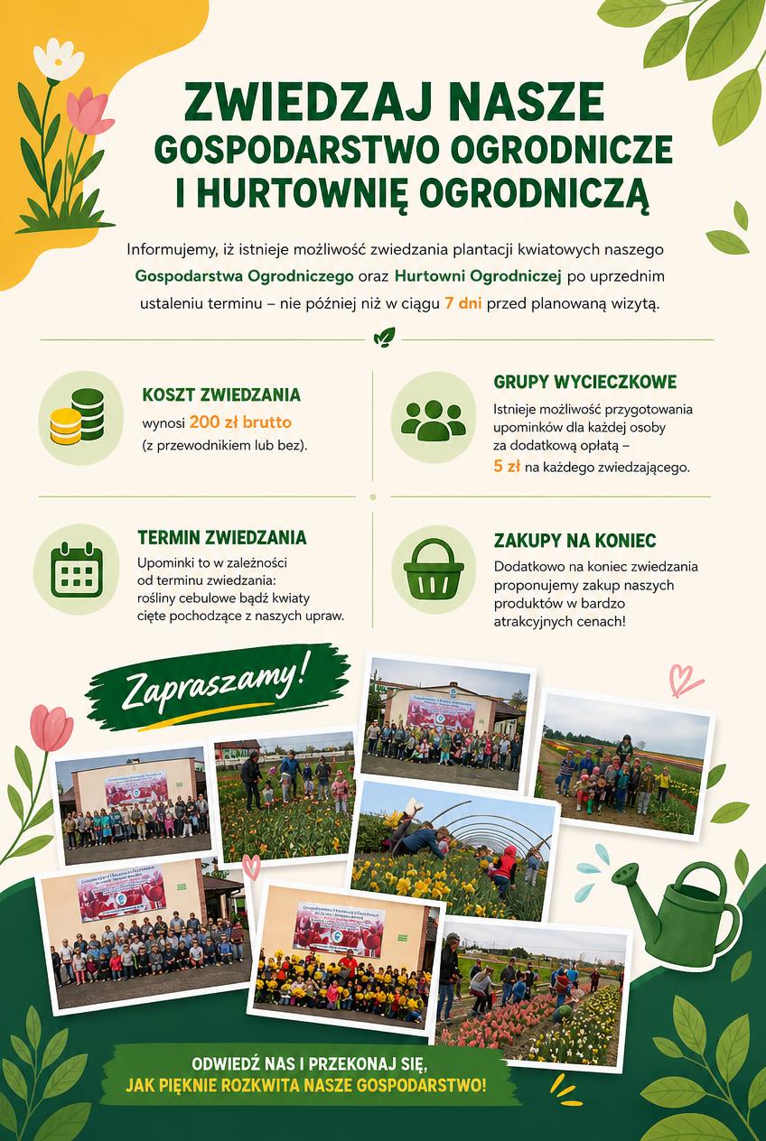 Zwiedzanie pola tulipanów